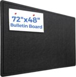 Foldable Large Felt Bulletin Board for Wall 72"x 48", Decorative Picture Framed Display Board with Self-Adhesive Tape for School, Home, Kitchen & Office Walls, Includes 30 Pins, Black - Image 2