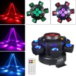 Moving Head DJ Lights 6-Arm Lamp with Remote Control 150w RGBW 4in1 LED DJ Stage Lights Moving Head Disco Light DMX512 & Sound Activated Rotating Light Starlight for Wedding Live House KTV Bar & Club - Image 3