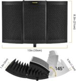 TONOR Microphone Isolation Shield, Studio Mic Sound Absorbing Foam Reflector for Any Condenser Microphone Recording Equipment Studio, Black - Image 5
