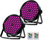 LED Par Lights, 90W 60 LED RGBW 4IN1 Stage Uplights Sound Activated Auto Play by Remote & DMX Control for Events Wedding Church Party DJ Live Show DJ Stage Lighting 2 Pack - Image 2