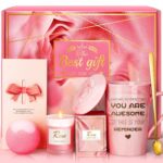 Birthday Gifts for Women, Mom, Sister, Friend: Unique Pink Self Care Spa Relaxation Baskets Set, Christmas, Holiday, Valentines Day Presents for Her, Girlfriend, Grandma, Wife, Bestie, Coworkers - Image 2