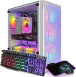 STGAubron Gaming Desktop, Radeon RX 590 8G GDDR5, Intel Xeon E5 2.5G up to 3.3G, 32G Memory, 1T SSD, 600M WiFi, BT 5.0, RGB Fan x 6, RGB Mouse Pad, Windows 10 Home, White - Image 2