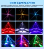 Moving Head DJ Lights, 150W RGBW 4-in-1 LED 6 Arms Disco Stage Light with Mixed Lighting Effects, DMX-512 & Sound Activated & Remote Control, Laser Party Lights for Bar, Wedding, Club and Live House - Image 3