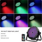 60 LEDs Par Light DMX - 90W RGB Stage Par Light Remote Control Sound Activated Auto Play Uplights for Events Church Club Wedding Party Mobile Music Live DJ Show Entertainment Stage Lighting - Image 3