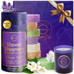 Shower Steamers Aromatherapy - Birthday Gifts for Women - Shower Bombs Aromatherapy, Spa Day Essentials, Relaxation Spa Gifts - Self Care Unique Gifts for Women and Men (Gift Set w/Scented Candle) - Image 2