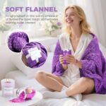 Birthday Gifts for Women, Self Care Gifts Get Well Soon Gifts,Lavender Spa Flannel Blanket Gift Set, Gift For Female Friend, Mom, Wife, Girlfriend, Sister, Teacher's Day Gift Her Birthday Gift - Image 4