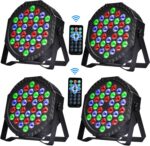 Stage Lights DJ Lights 36LED Par Lights - 4 Pack RGB Party Lights Uplights with Sound Activated Remote Control Stage Lighting for Disco Wedding Club Ba Christmas Party Lighting Outdoor - Image 2