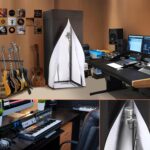 Portable Vocal Booth - Studio Grade Echo-Free Recording Booth for Voiceover, Podcast & Singing, Home Studio/Sound Isolation Booth with Light & Travel Bag (Wave-BLK+WHT, L) - Image 8