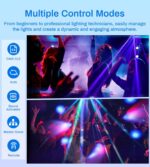 Moving Head DJ Lights, 150W RGBW 4-in-1 LED 6 Arms Disco Stage Light with Mixed Lighting Effects, DMX-512 & Sound Activated & Remote Control, Laser Party Lights for Bar, Wedding, Club and Live House - Image 4