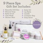 Lizush Luxury Spa Gifts for Women - 9 Piece Lavender Gifts for Her, Gift Baskets for Women, Body Care Set for Mom, Birthday Box For Women, Self Care Spa Kit For Wife - Handmade in the USA - Image 3