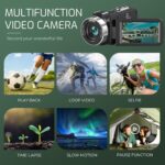 Camcorder Video Camera 4K Ultra 80MP Vlogging Camera for YouTube 18X Digital Zoom Camcorder Recorder 3.0" IPS HD Screen IR Night Vision with 32GB SD Card, Lens Cap, 2 Batteries - Image 5