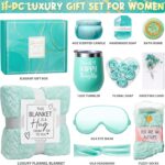 Birthday Gifts for Women Self Care Gifts Get Well Soon Gifts, Ocean Relaxing Spa Gifts Basket Care Package w/ Luxury Flannel Blanket, Unique Mothers Day Gifts Idea for Mom Her Friends Sister Wife - Image 3