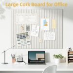 Large Cork Board for Wall 36" x 48" Ivory Bulletin Board with Safe Removable Adhesive Squares for Pictures Photos, Alternative CorkBoard Felt Pin Boards Tiles for Office Classroom Wall Decor - 12 Pack - Image 3