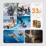 Digital Camera - 4K 56MP 33FT UHD Underwater Camera for Snorkeling with 32GB Card Dual-Screen Compact Waterproof Dustproof Floatable Camera - Autofocus Point and Shoot 1500mAh Battery (Yellow) - Image 3
