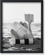 Poster Master Woman Reading Book Print - Beach Poster - Vacation Art - Black and White Photography Wall Design - Straw Hat Art - Ocean or Beach House Coastal Decor - 8x10 UNFRAMED Wall Art - Image 2