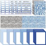 42 Sheets Science Fair Board Supplies 24 Self Adhesive Presentation Science Subtitles 9 Fair Project Titles 9 Personalized Letter Sticker Supplies for Classroom Office(Blue Style) - Image 2