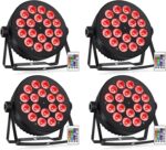 18 LED Par Lights, 90W RGBW 4IN1 LED Stage Par Can Light Sound Activated Auto Play by Remote & DMX Control for Events Wedding Party DJ Stage Live Show 4 Pack - Image 2