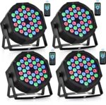 CO-Z 36 LED Stage Lights, RGB Par Lights with Remote Control, DMX Controller Compatible, DJ Lights Stage Lighting Indoor for Party Event Wedding Holiday Bar Club, 4 Pack - Image 2
