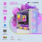 STGAubron Gaming Desktop, Radeon RX 590 8G GDDR5, Intel Xeon E5 2.5G up to 3.3G, 32G Memory, 1T SSD, 600M WiFi, BT 5.0, RGB Fan x 6, RGB Mouse Pad, Windows 10 Home, White - Image 6