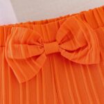 Toddler Girl Clothes Summer Outfits Ruffle Sleeve Cartoon T-Shirt Tops Casual Bow Pocket Shorts 12 Months-4 Years Old - Image 7