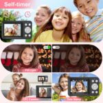 Digital Camera, 4K 64MP, 18X Zoom, Point and Shoot Digital Camera with 64GB SD Card & 2 Batteries, Portable Rechargeable Small Camera for Kids Teens Adult, Black - Image 7