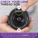 58MM 0.43x Altura Photo Professional HD Wide Angle Lens (w/Macro Portion) for Canon EOS 70D 77D 80D 90D Rebel T8i T7 T7i T6i T6s T6 SL2 SL3 DSLR Cameras - Image 4