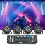 CO-Z LED Stage Lights DMX, 8 pcs 18x3W RGB Par Can Lights Package with DMX Controller Sound Activated Stage Effect Lighting for Party DJ Dance Church Wedding Home Uplighting - Image 7