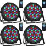 36 LED Stage Lights, Par Light with Remote & DMX Controlled Sound Activated Uplights for Events Wedding Birthday Christmas Music Show Dance Party DJ Lighting, 4 Pack - Image 2