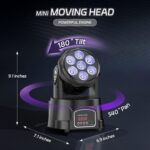 U`King Moving Head Light RGBW Stage Lighting DJ Lights 7 x 10W LED Beam Spotlight 9/14 CH Wash Light with DMX and Sound Activated for Party Church Wedding Bar Christmas Halloween Disco (2 Pack) - Image 6