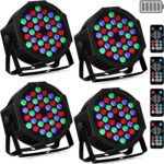 36LEDs Battery Powered Par Lights - RGB 36W Rechargeable Par Stage Lights Sound Activated Remote DMX Control Uplights for Event Wedding Party Church Music DJ Dance Show Stage Lighting 4 Pack - Image 2