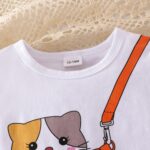 Toddler Girl Clothes Summer Outfits Ruffle Sleeve Cartoon T-Shirt Tops Casual Bow Pocket Shorts 12 Months-4 Years Old - Image 5