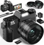 6K Digital Camera for Photography - WiFi 64MP Vlogging Cameras for YouTube with 3" 180° Flip Screen, 16X Digital Zoom Autofocus Vlog Travel Camara with 32GB SD Card, 2 Batteries and Double Charger - Image 2