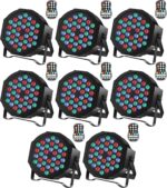 Rechargeable Stage Par Lights U`King RGB 36 LED Uplights Battery Powered with RGB 36W DJ Uplights Sound Activated Remote Control for Wedding DJ Disco Events Halloween Church Live Party - Image 2