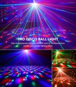 DJ Light with Stand, Pro 6 in 1 DMX & Sound Activated Laser Show Machine with Disco Ball Lights, RGBW & UV Strobe Party Lights with Dj Light Stand for Home Party Gig Bar Stage Lighting - Image 4