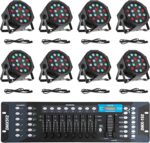 Stage Lights with Sound Activated & DMX Control, 8 Pack 18x3 W LED Par Lights, Versatile DJ Light for Stage Uplighting, Wedding, Party Events, Clubs,Music Shows & Holiday Decorations - Image 2