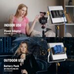 Neewer 2 Packs Dimmable Bi Color 480 LED Video Light Kit, 3200~5600K CRI 96+ LED Panel with U Bracket, 75 inches Tripod Light Stand for YouTube Recording Studio Photography Streaming Key Lighting - Image 5