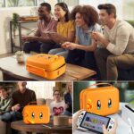 ivoler Carrying Storage Case for Nintendo Switch/Switch OLED Model,Portable Travel All Protective Hard Messenger Bag Soft Lining 18 Games for Switch Console Pro Controller & Accessories (Orange) - Image 8