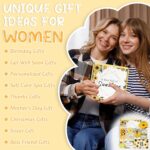 Sunflower Personalized Gifts for Women,12pcs Sunflower Initial Gifts,Initial Glass Cup,Monogrammed Gifts for Women,Birthday Gifts for Women,Sunshine Get Well Gifts for Women,Mom-B - Image 8