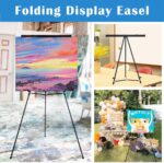 Falling in Art Aluminum Flip Chart Display Easel Stand with Adjustable Floor for Boardroom, Whiteboard, Paper Pads, Signage, 63 1/2'' High, Black - Image 7