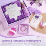 Birthday Gifts for Women, Self Care Gifts Get Well Soon Gifts,Lavender Spa Flannel Blanket Gift Set, Gift For Female Friend, Mom, Wife, Girlfriend, Sister, Teacher's Day Gift Her Birthday Gift - Image 7