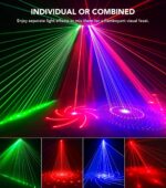 DJ Light with Stand, Pro 6 in 1 DMX & Sound Activated Laser Show Machine with Disco Ball Lights, RGBW & UV Strobe Party Lights with Dj Light Stand for Home Party Gig Bar Stage Lighting - Image 3