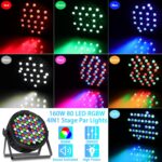 Stage Par Lights,160W 80 LED RGBW 4IN1 DJ Stage Par Can Lights for Parties Sound Activated Auto by DMX Control Stage Uplights for Events Wedding Disco Party Live Band DJ Show Stage Lighting - Image 3