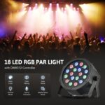 CO-Z LED Stage Lights DMX, 8 pcs 18x3W RGB Par Can Lights Package with DMX Controller Sound Activated Stage Effect Lighting for Party DJ Dance Church Wedding Home Uplighting - Image 3