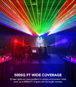 DJ Light with Stand, Pro 6 in 1 DMX & Sound Activated Laser Show Machine with Disco Ball Lights, RGBW & UV Strobe Party Lights with Dj Light Stand for Home Party Gig Bar Stage Lighting - Image 7