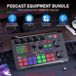Facmogu F998 Podcast Equipment Bundle, Audio Interface & BM800 Condenser Microphone with Tripod Stand, Professional Recording Studio Package for Live Streaming, Broadcast, Recording, YouTube, TikTok - Image 3
