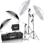 EMART Umbrella Photography Lighting Kit, 200/700W Bulbs, Soft Light Continuous Photographic Reflector Set for Portrait Studio Video Recording, Filming, Podcast - Image 2