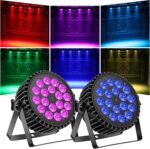 Par Lights 18LED Stage Lights 180W RGBUV 4in1 Uplights Stage Lighting Effect by DMX and Sound Control Stage Lighting for Party Bar Disco DJ Live Show Wedding Church Halloween (2 Packs) - Image 3