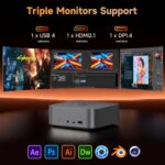 Beelink SER8 Mini PC AMD Ryzen 7 8745HS(UP to 4.9GHz), 32GB DDR5 1TB PCIE4.0 SSD, AMD Radeon 780M Graphics 12core 2600MHz Mini Gaming PC, USB4.0/Triple Display/WiFi6/BT5.2/2.5Gbps LAN Mini Computer - Image 6