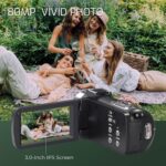 Camcorder Video Camera 4K Ultra 80MP Vlogging Camera for YouTube 18X Digital Zoom Camcorder Recorder 3.0" IPS HD Screen IR Night Vision with 32GB SD Card, Lens Cap, 2 Batteries - Image 6