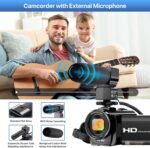 Video Camera Camcorder Digital YouTube Vlogging Camera Recorder FHD 1080P 24.0MP 3.0 Inch 270 Degree Rotation Screen 16X Digital Zoom Camcorder with Microphone,Remote Control and 2 Batteries - Image 4